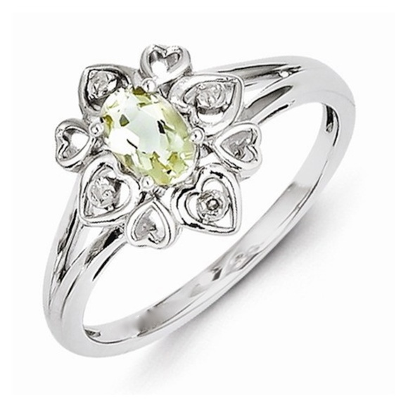 Genuine Diamond Lemon Quartz Ring - Picture 4 of 4